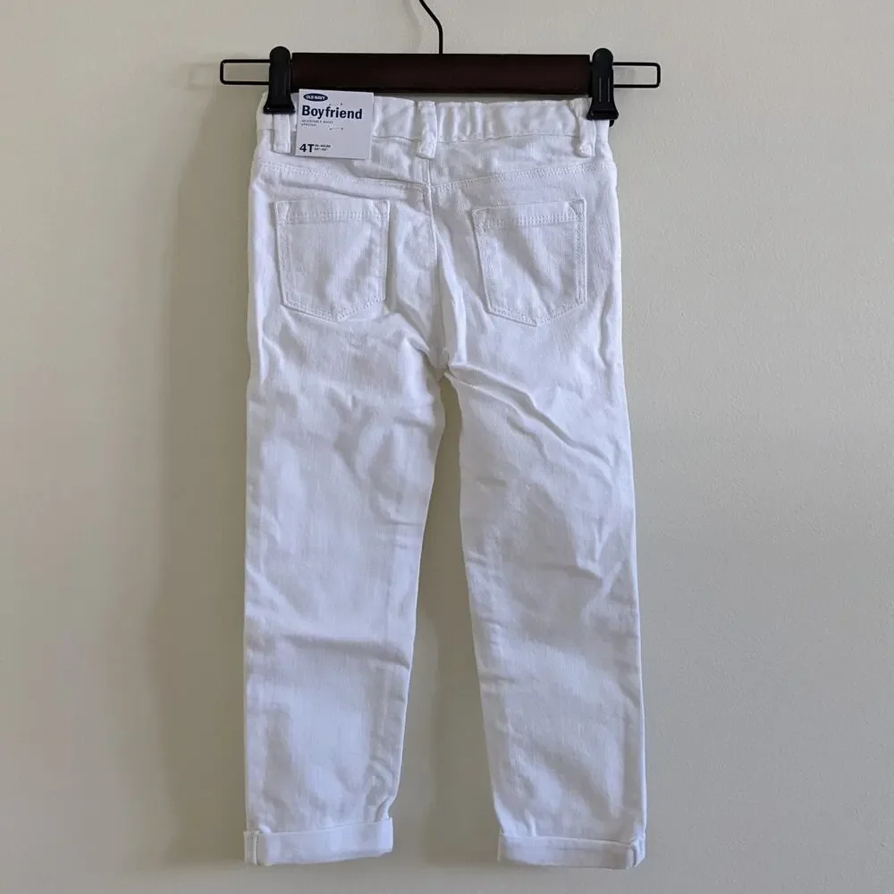 Old Navy Girls Boyfriend White Jeans Sz 4T